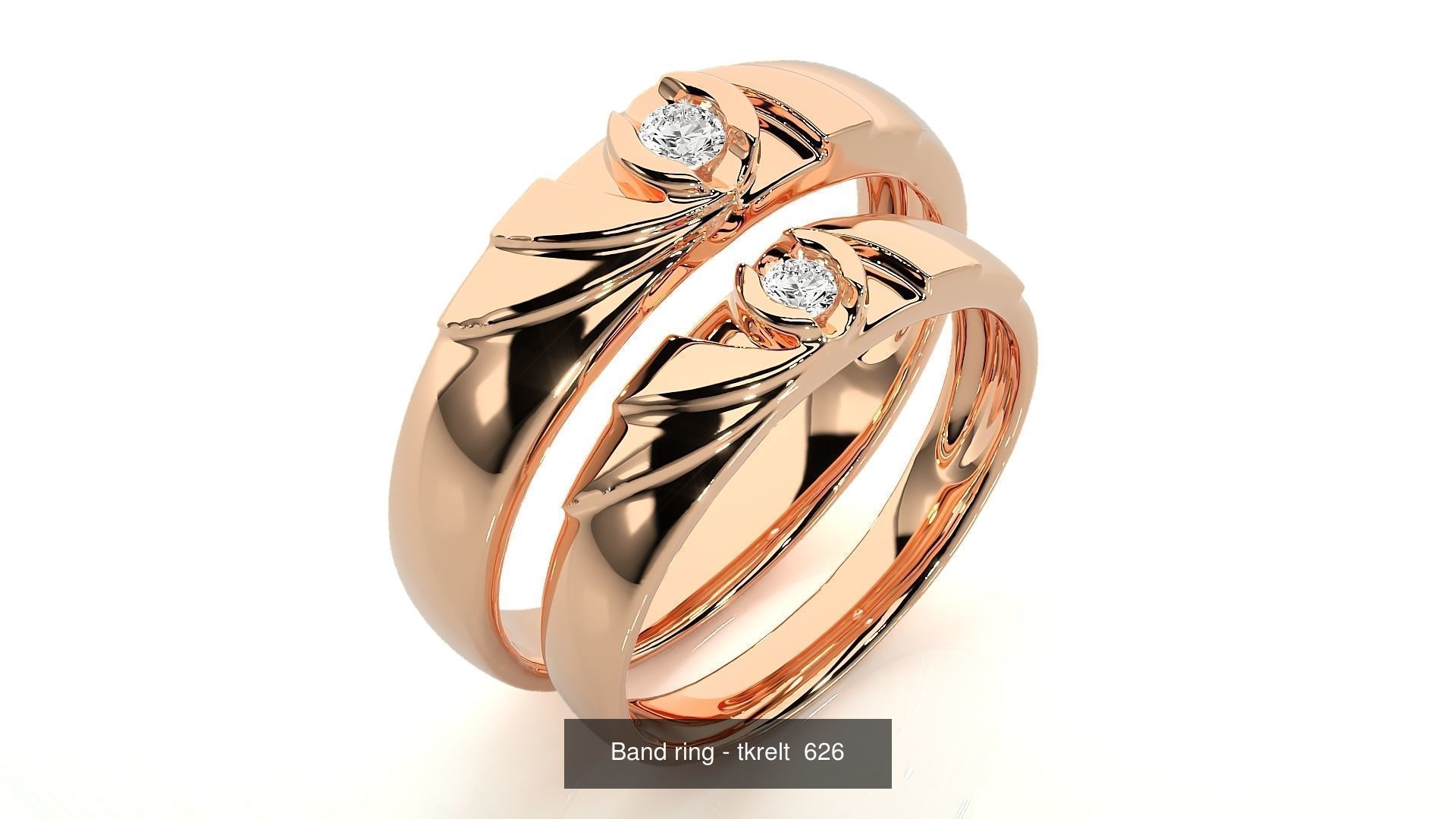 150 Solitaire Couple Bands Ring  3D Model Collection_162