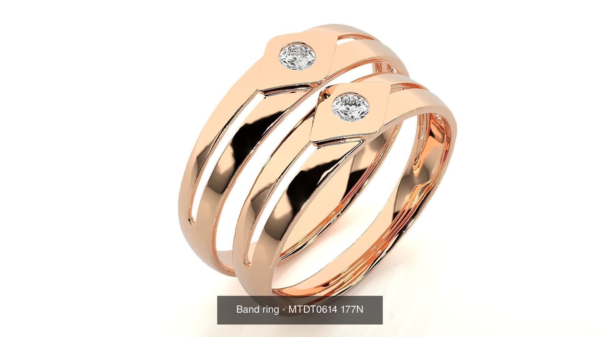 150 Solitaire Couple Bands Ring  3D Model Collection_77