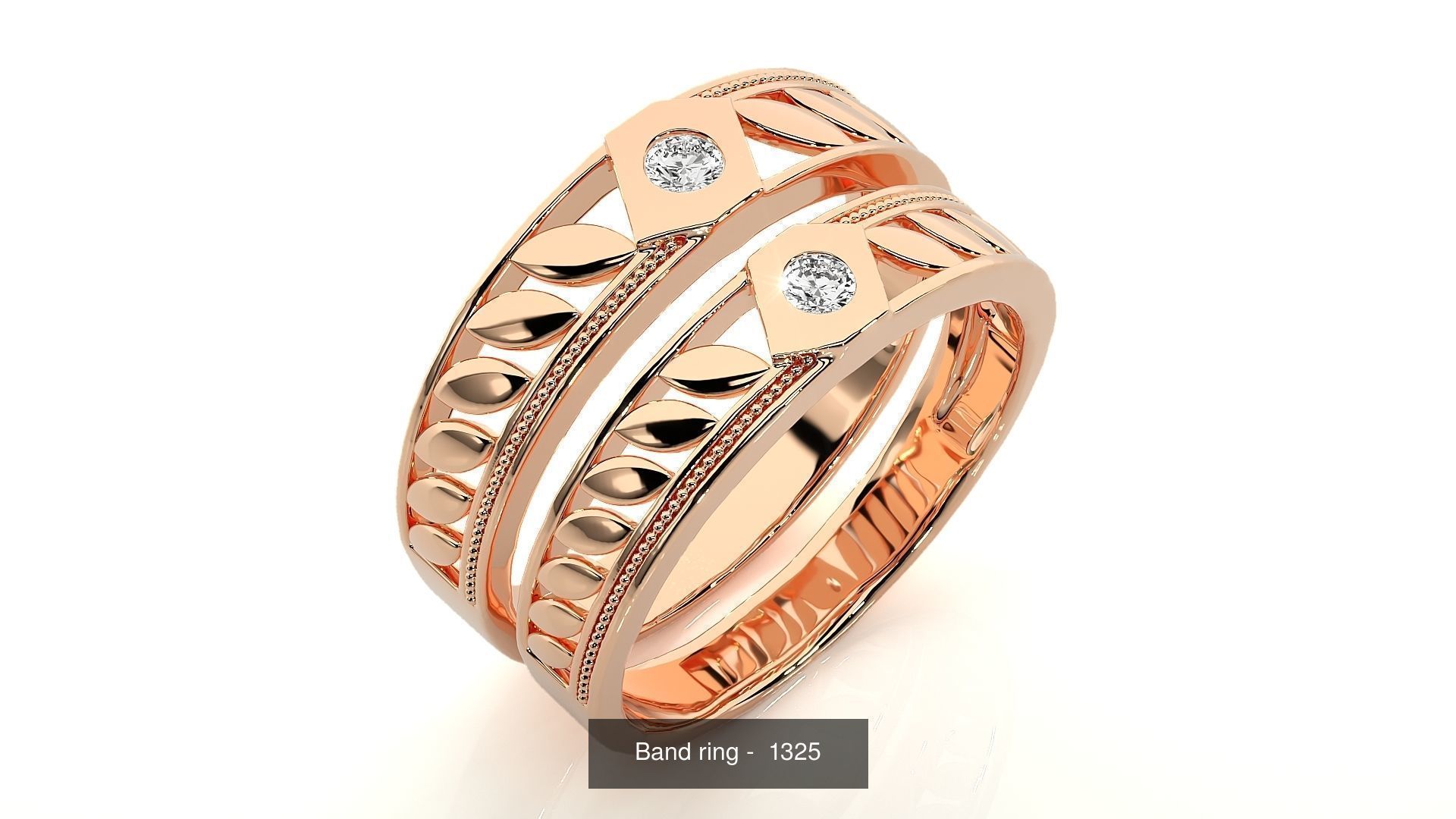 150 Solitaire Couple Bands Ring  3D Model Collection_140
