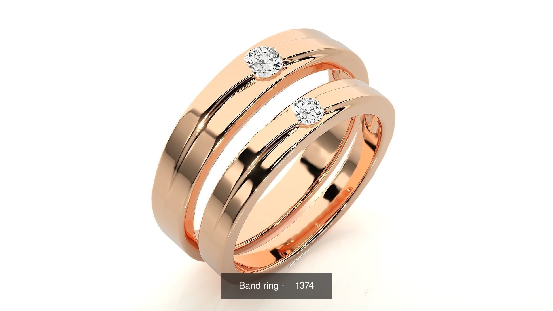 150 Solitaire Couple Bands Ring  3D Model Collection_127