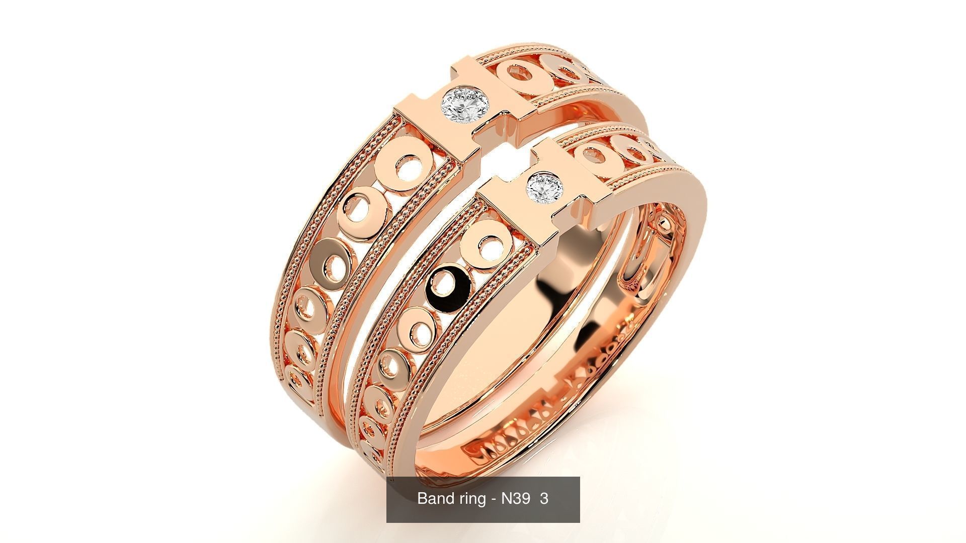 150 Solitaire Couple Bands Ring  3D Model Collection_69