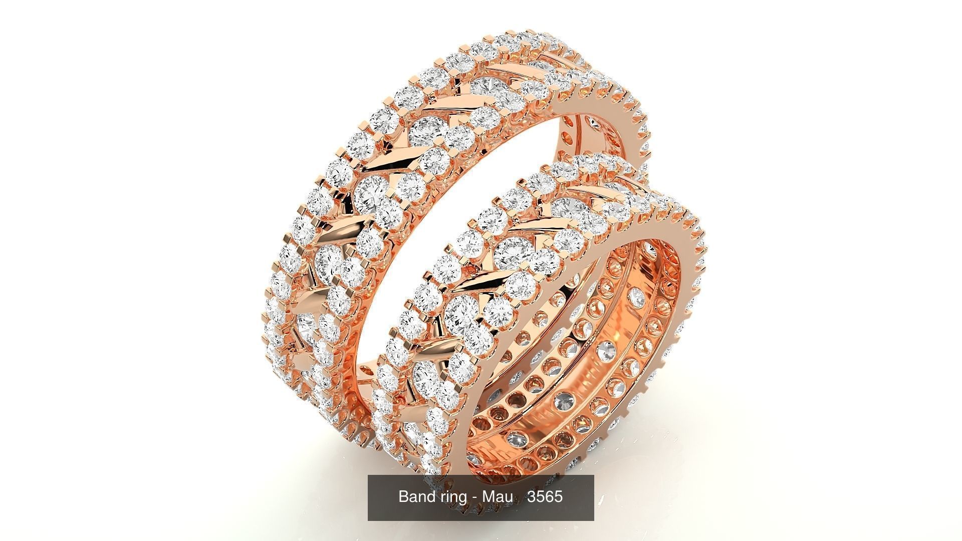 150 Solitaire Couple Bands Ring  3D Model Collection_90