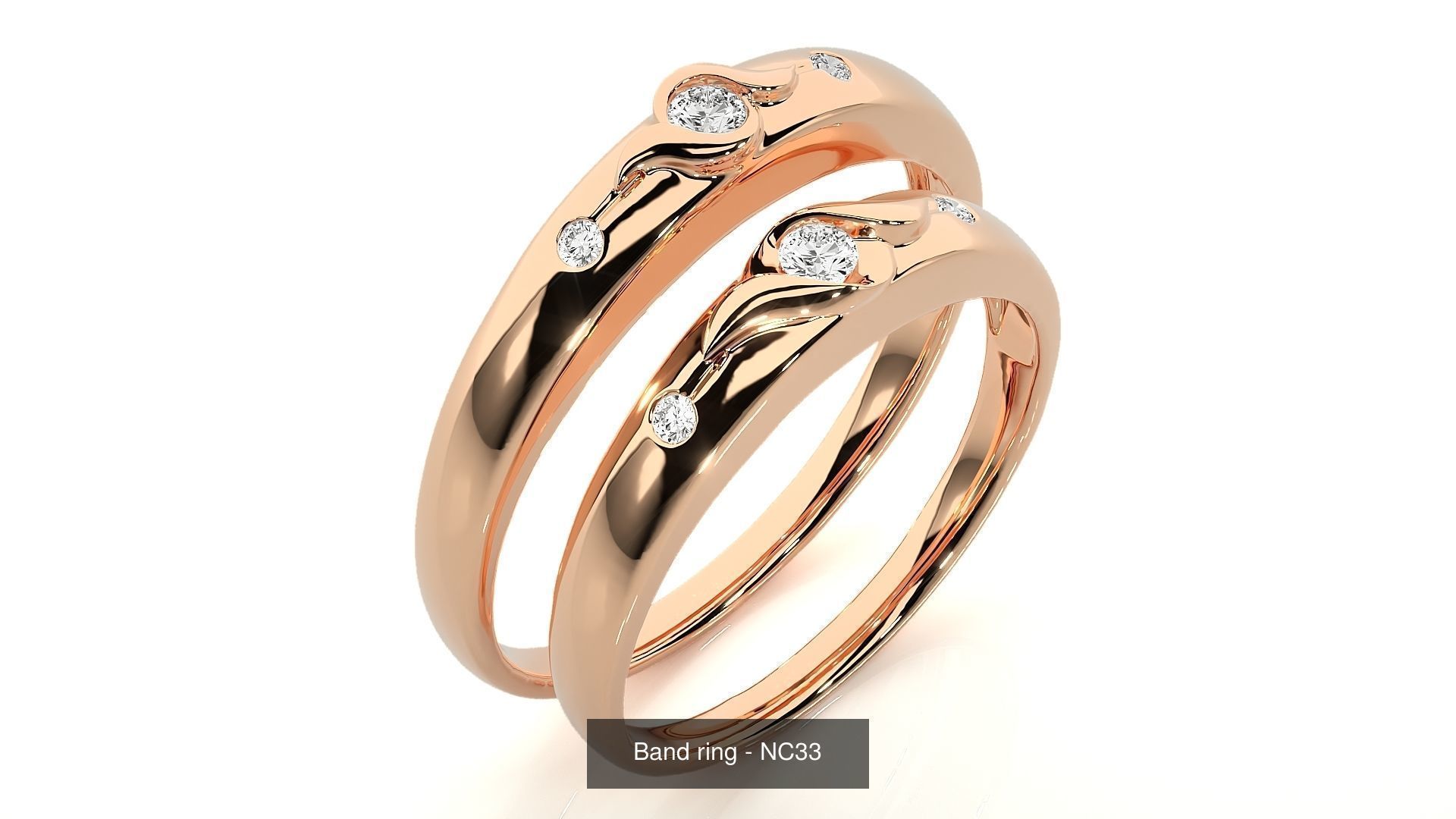 150 Solitaire Couple Bands Ring  3D Model Collection_37