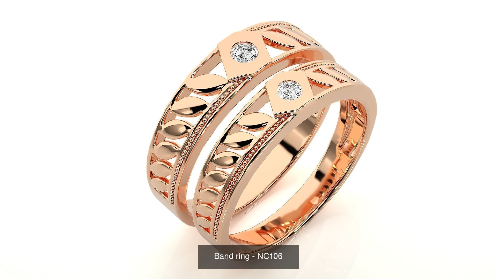 150 Solitaire Couple Bands Ring  3D Model Collection_51
