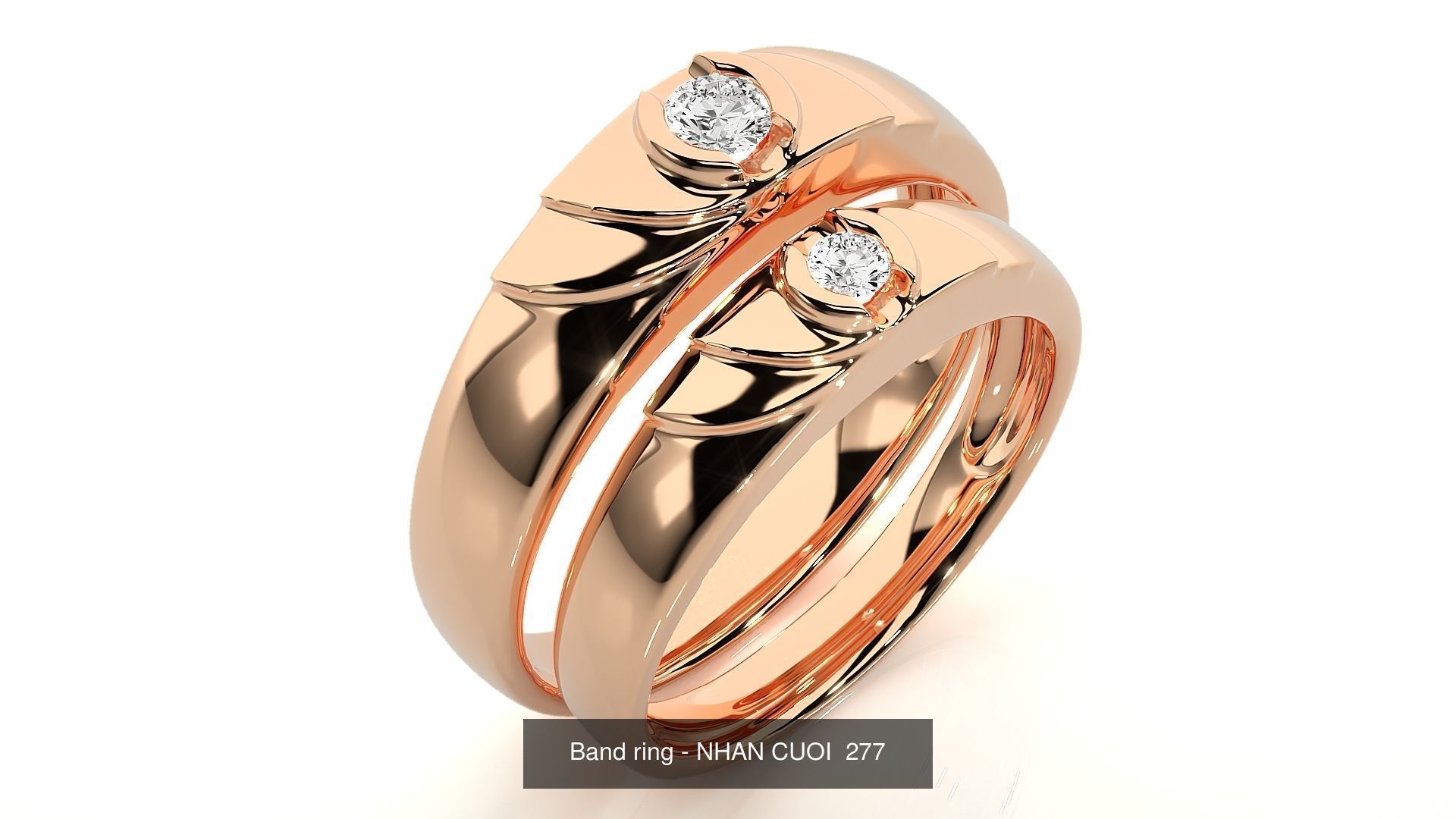 150 Solitaire Couple Bands Ring  3D Model Collection_28