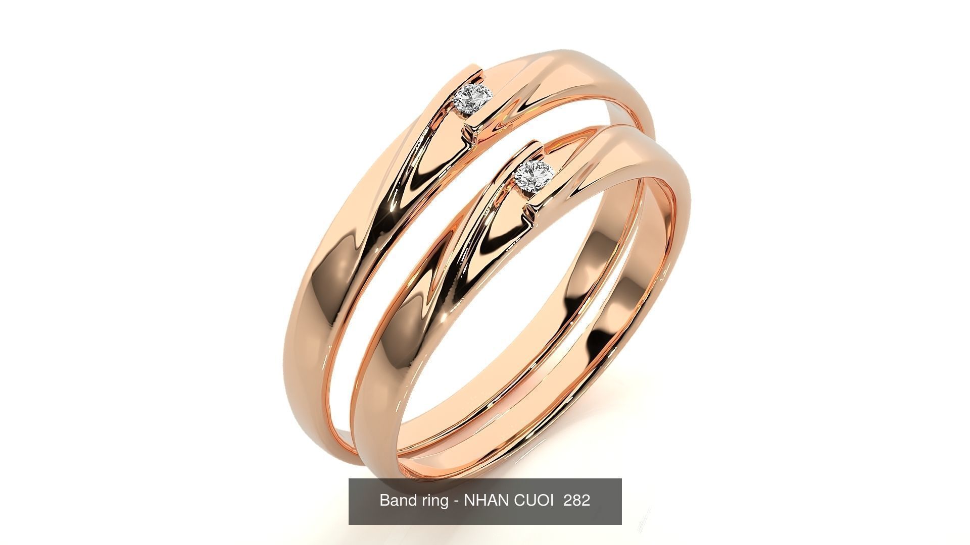 150 Solitaire Couple Bands Ring  3D Model Collection_24