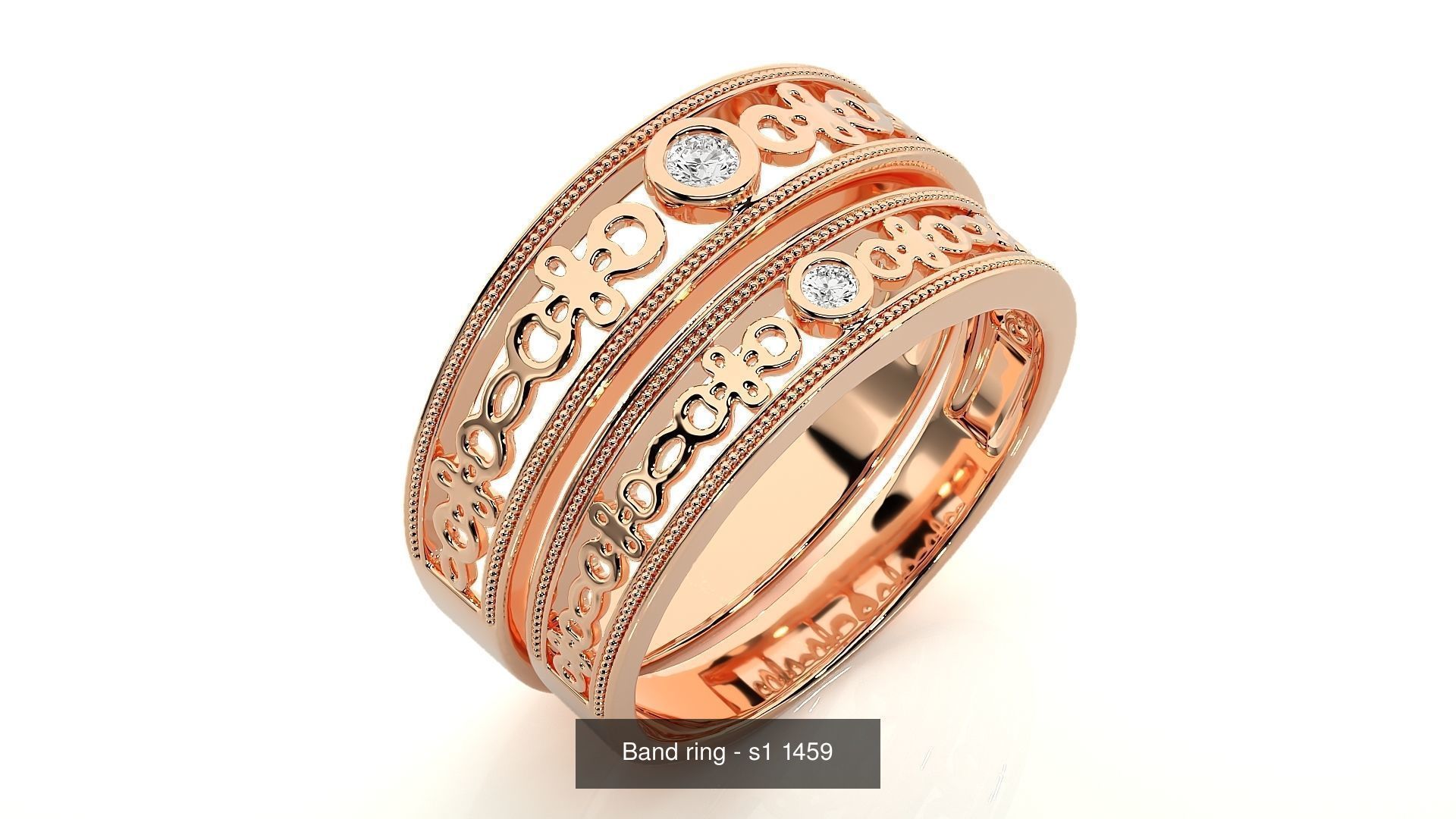 150 Solitaire Couple Bands Ring  3D Model Collection_106