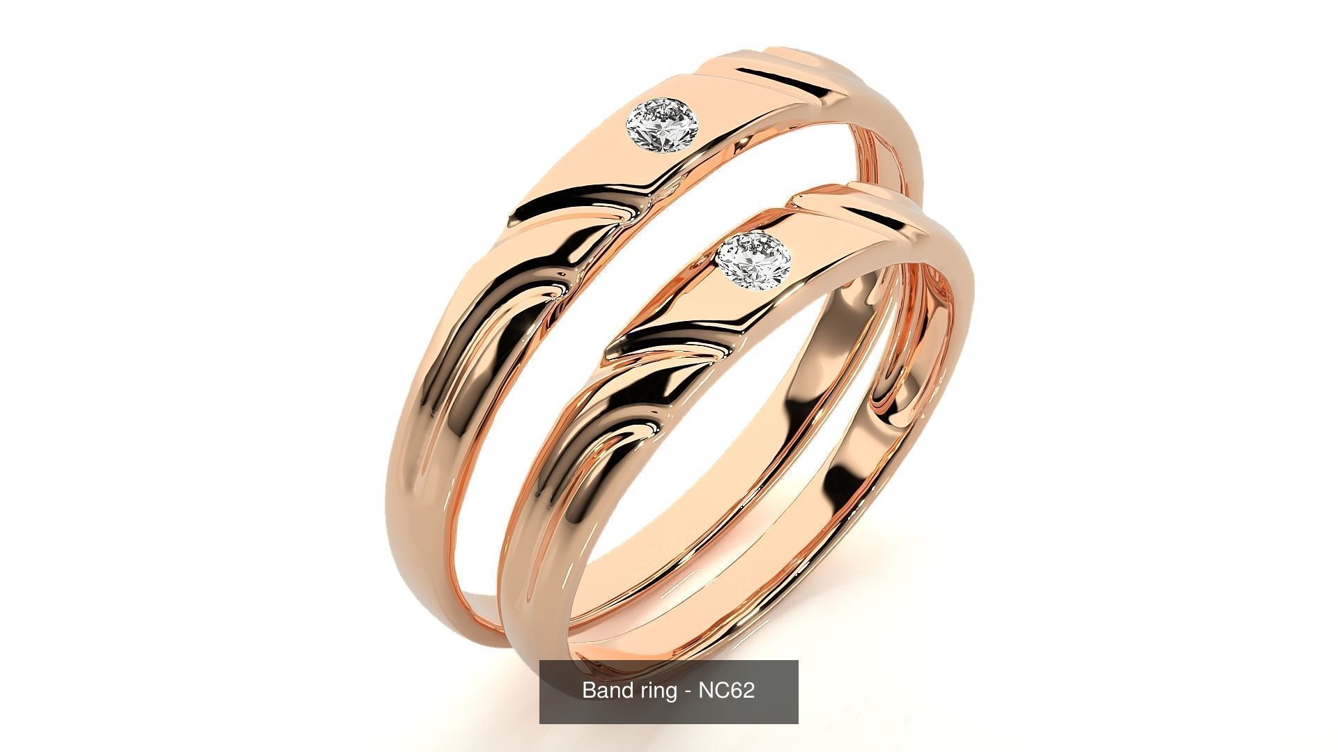 150 Solitaire Couple Bands Ring  3D Model Collection_32