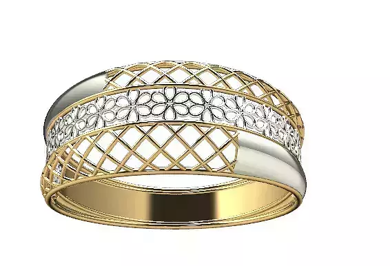 RING106 gold and silver ring with diamonds