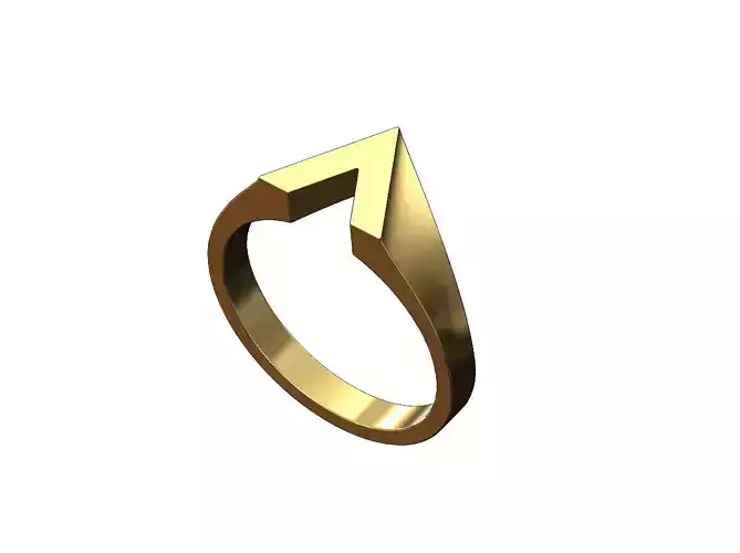 V shaped signet ring US sizes 5to10