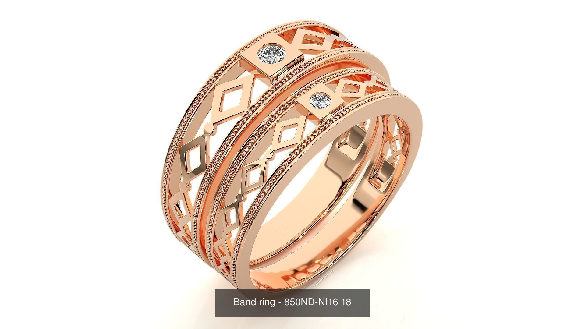 150 Solitaire Couple Bands Ring 3D Model Collection _66