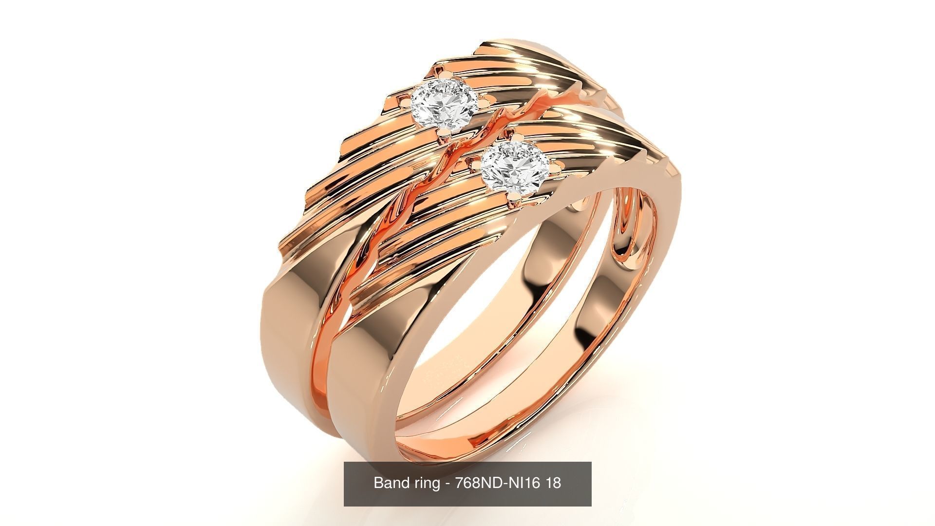 150 Solitaire Couple Bands Ring 3D Model Collection _44