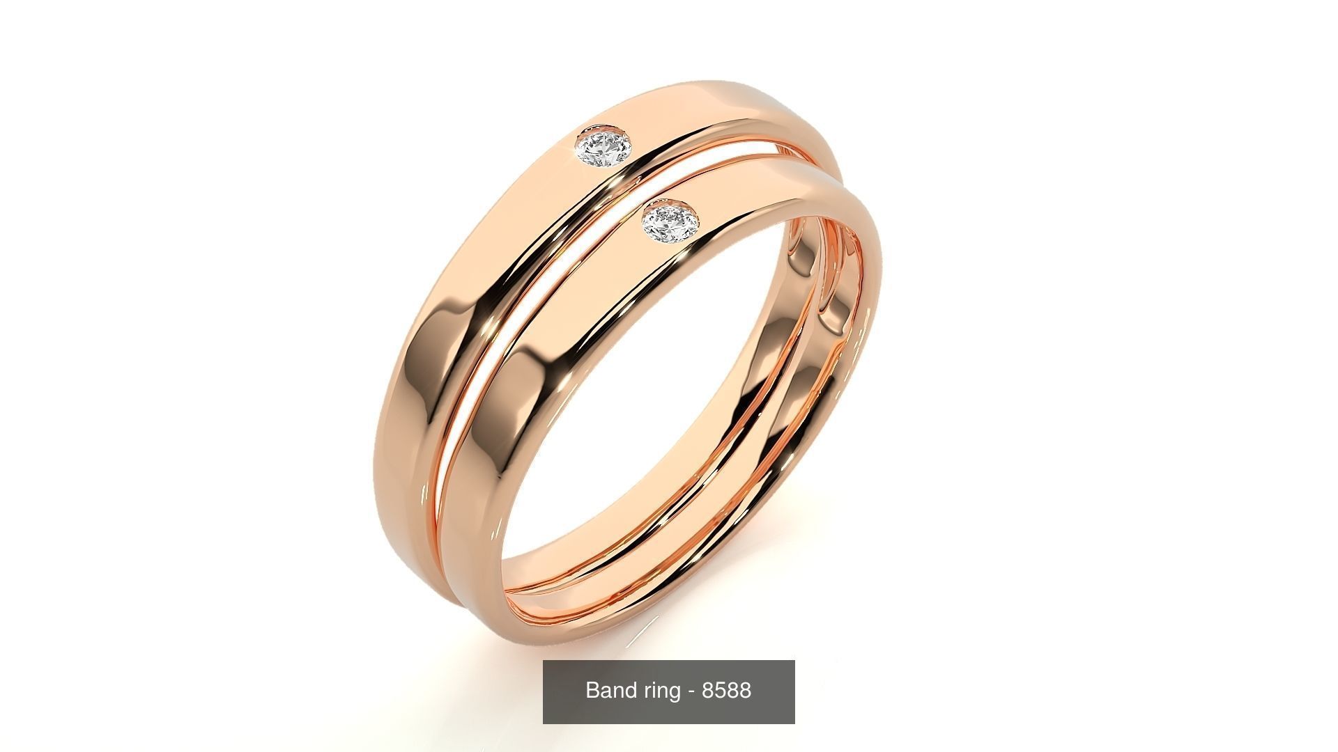 150 Solitaire Couple Bands Ring 3D Model Collection _91