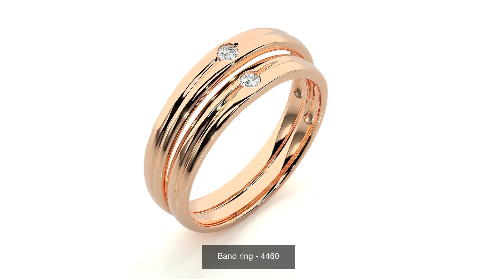 150 Solitaire Couple Bands Ring 3D Model Collection _127