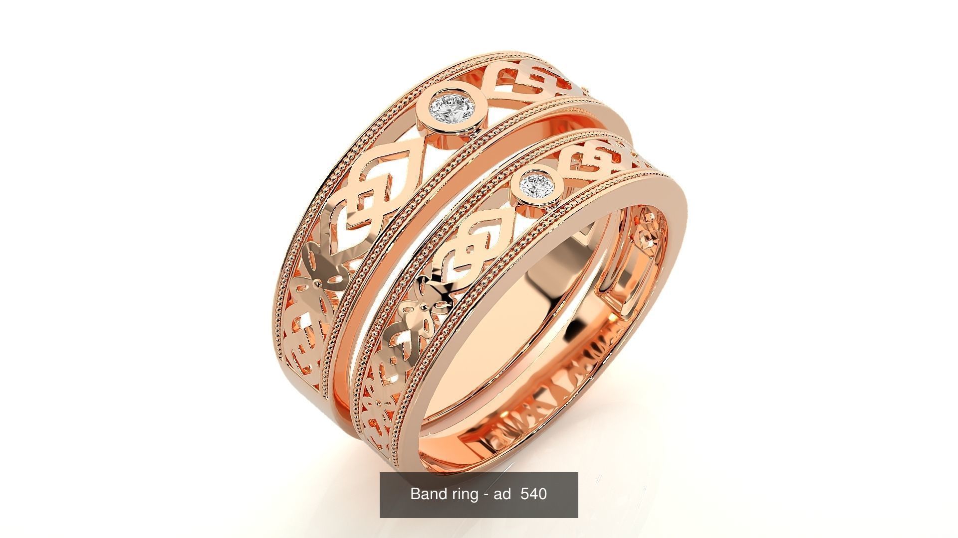 150 Solitaire Couple Bands Ring 3D Model Collection _161