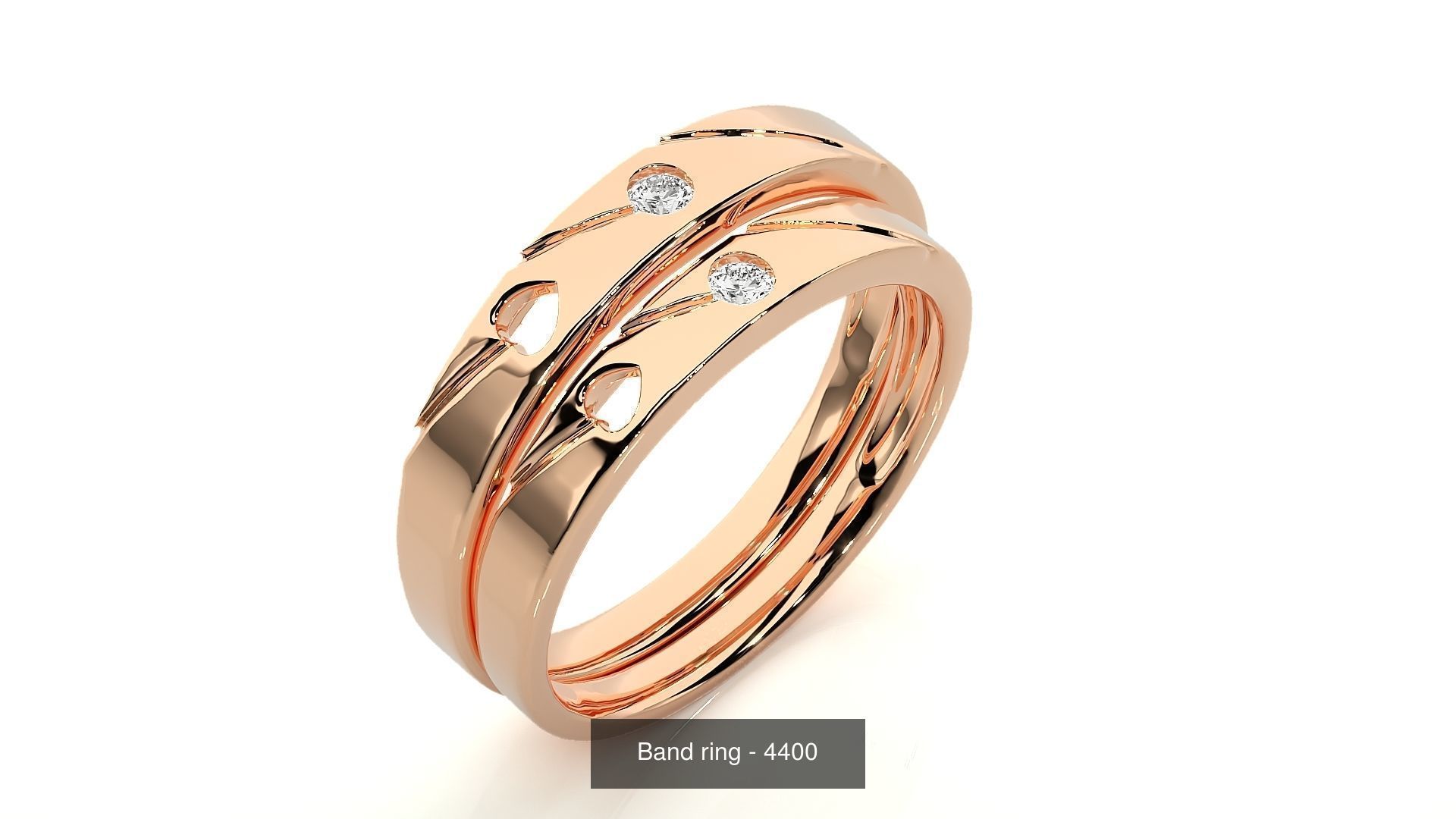150 Solitaire Couple Bands Ring 3D Model Collection _129