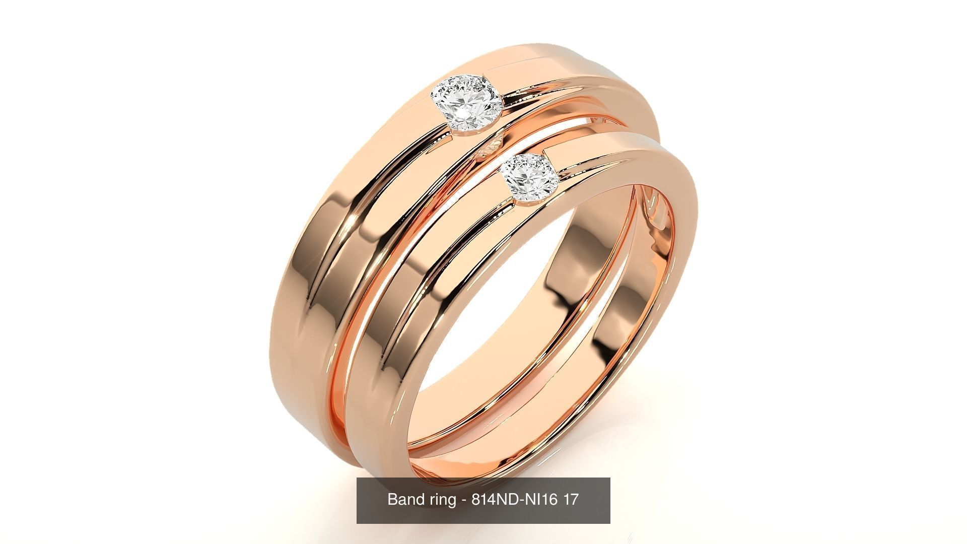 150 Solitaire Couple Bands Ring 3D Model Collection _76