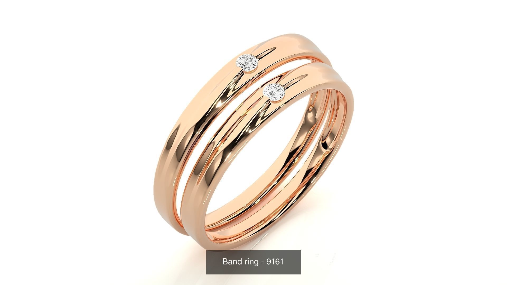 150 Solitaire Couple Bands Ring 3D Model Collection _81