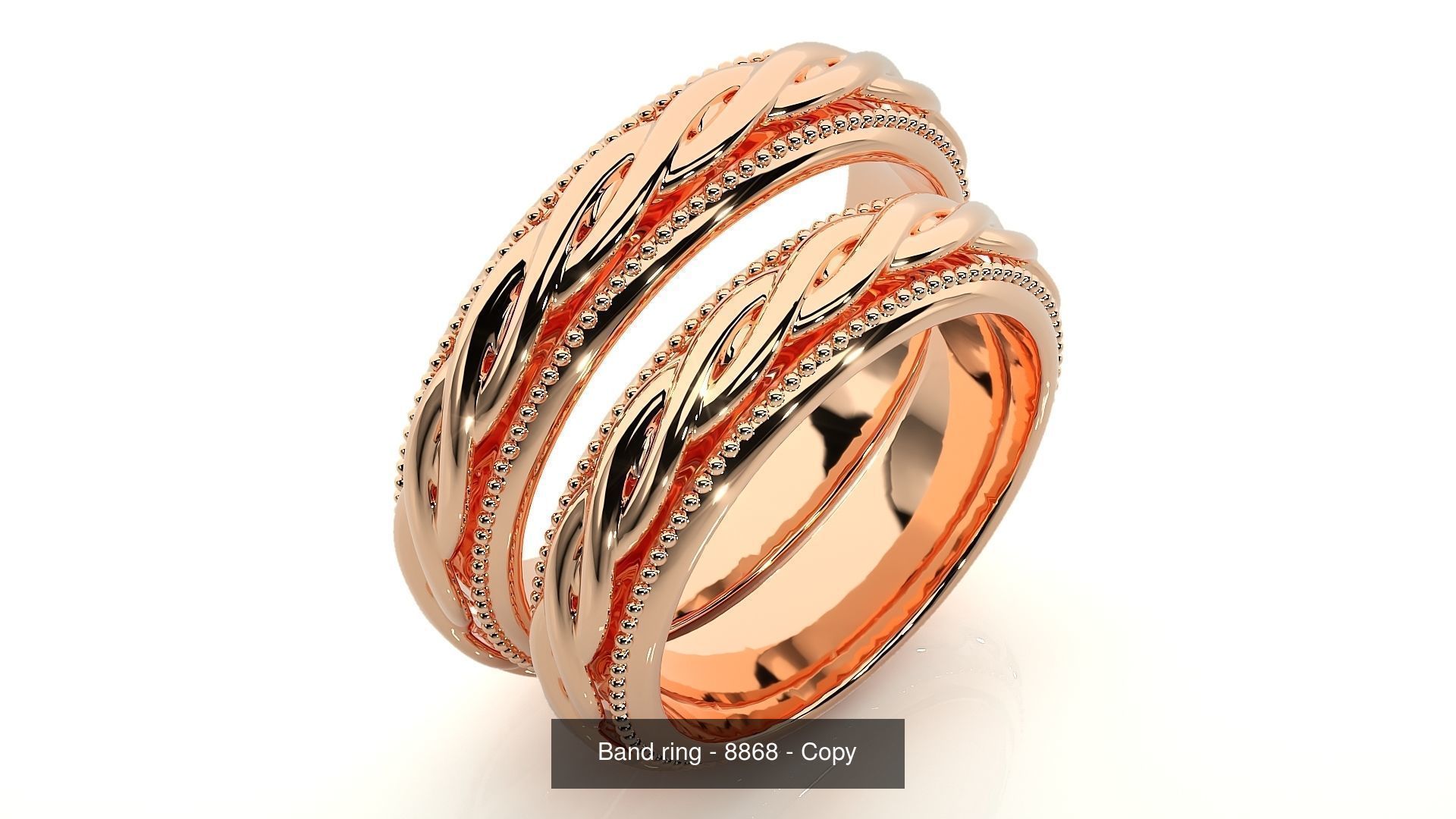 150 Solitaire Couple Bands Ring 3D Model Collection _86