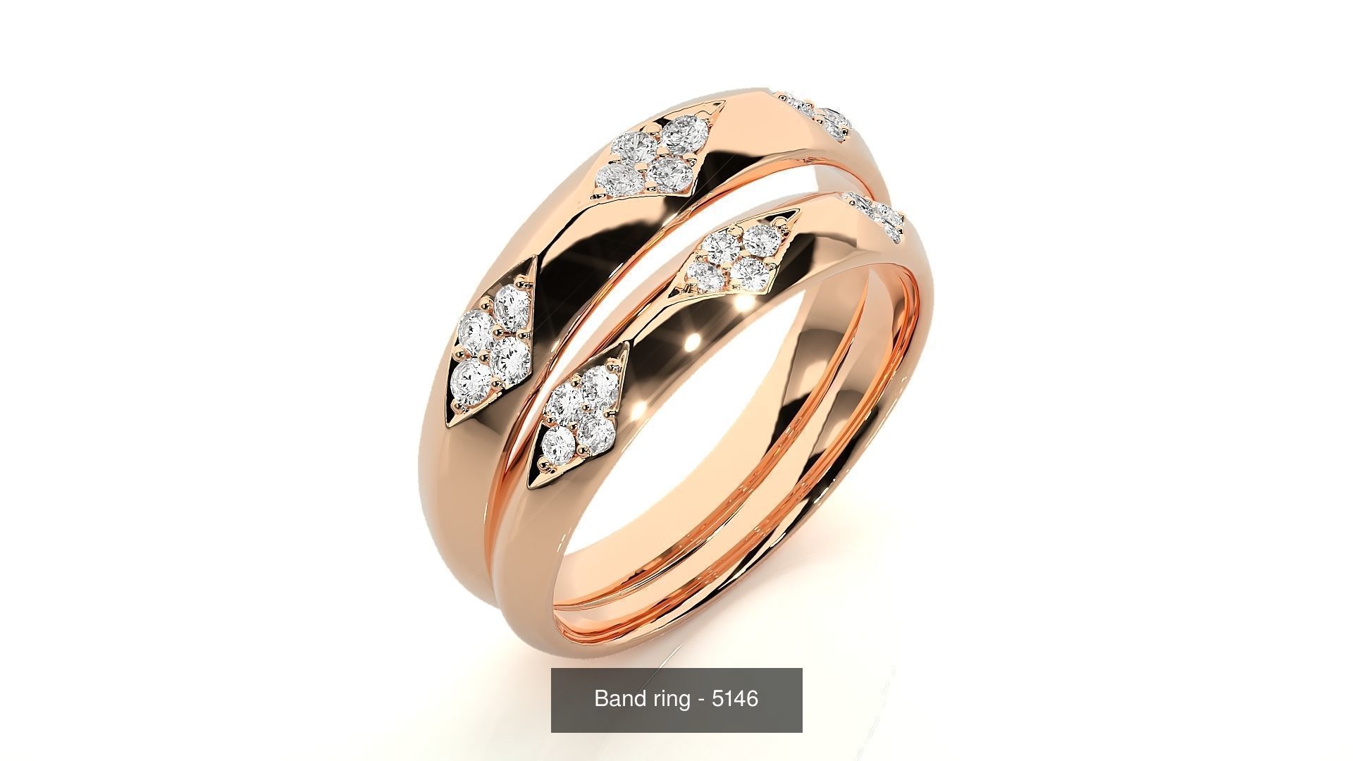 150 Solitaire Couple Bands Ring 3D Model Collection _124