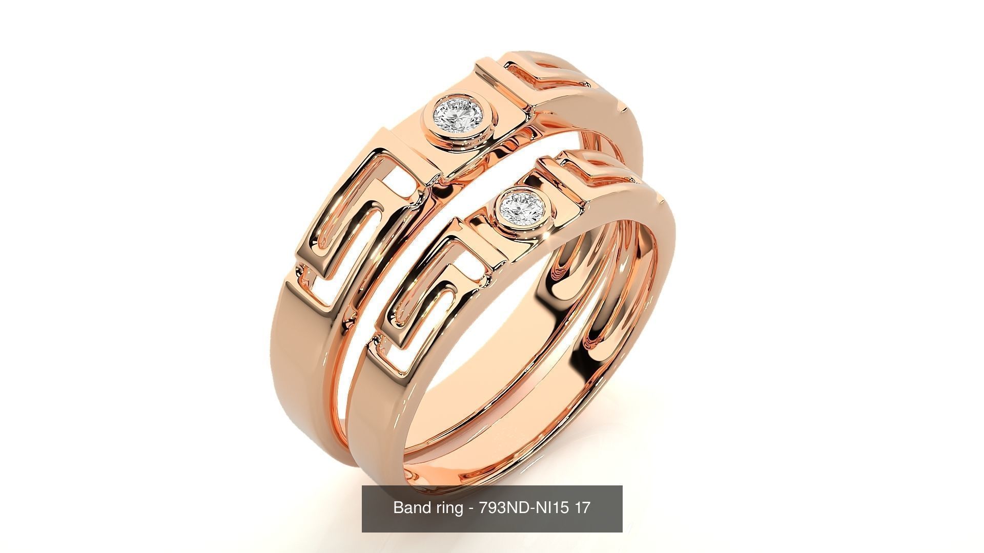 150 Solitaire Couple Bands Ring 3D Model Collection _28