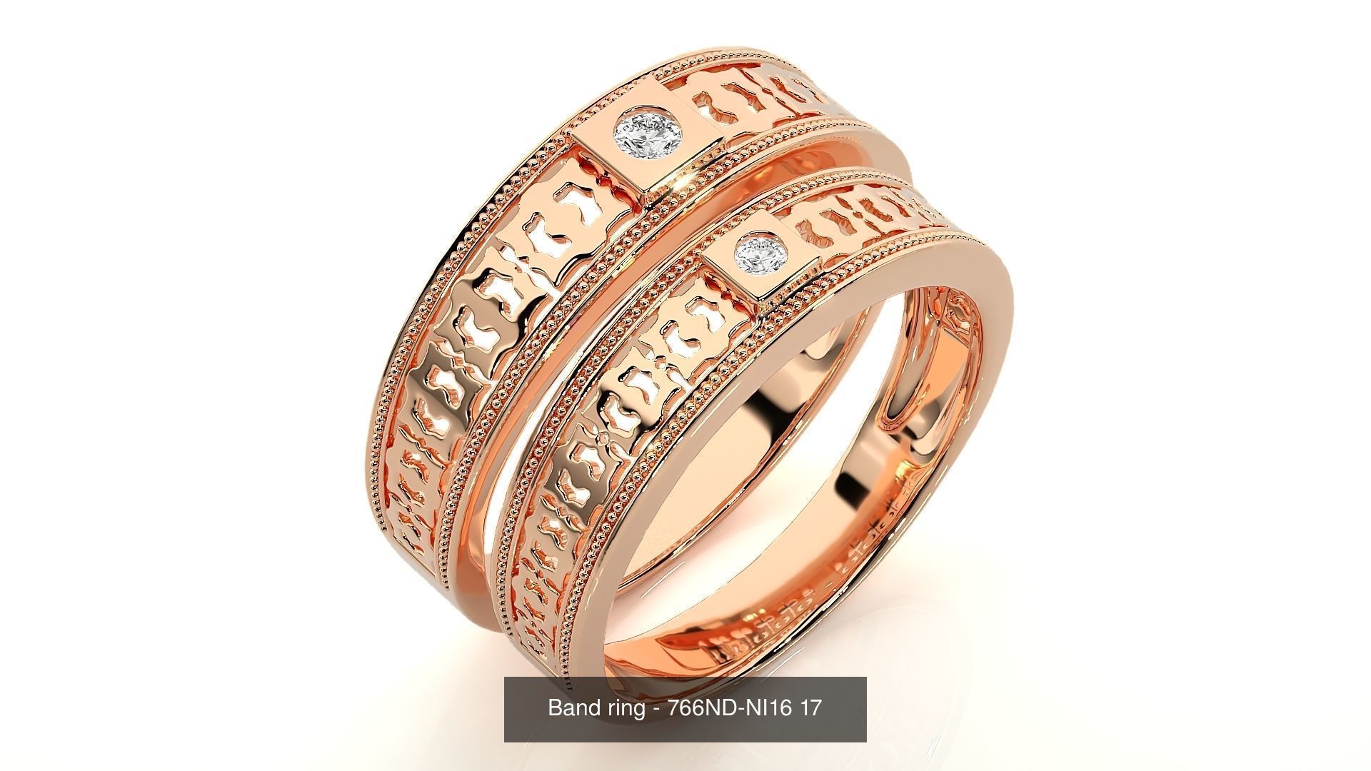 150 Solitaire Couple Bands Ring 3D Model Collection _46