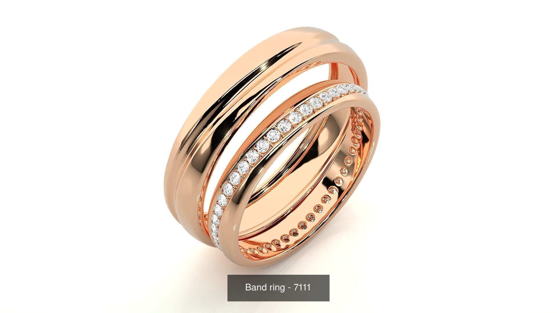 150 Solitaire Couple Bands Ring 3D Model Collection _104