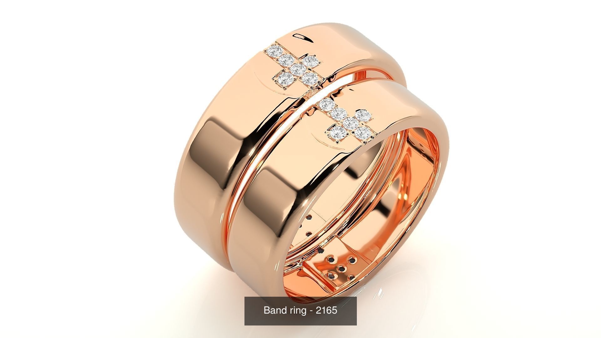 150 Solitaire Couple Bands Ring 3D Model Collection _141