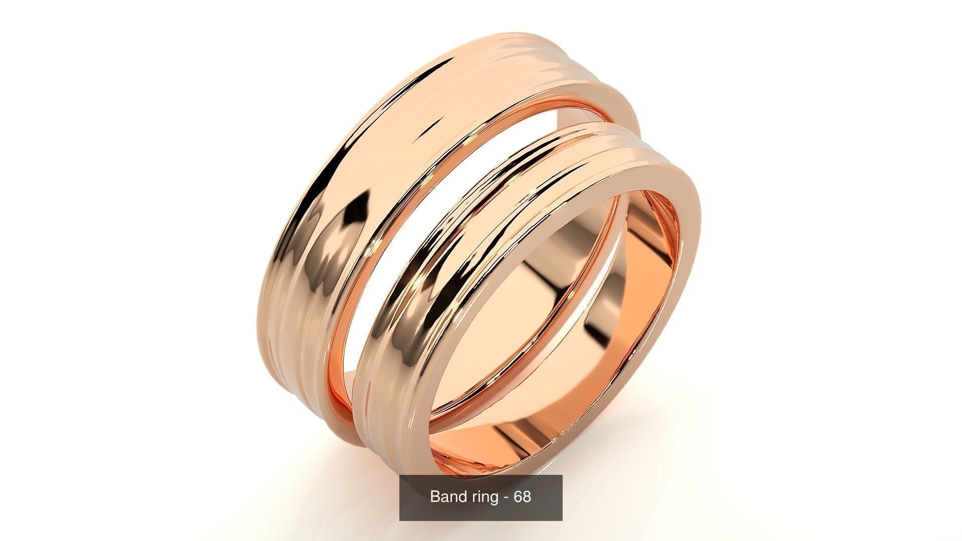 150 Solitaire Couple Bands Ring 3D Model Collection _106