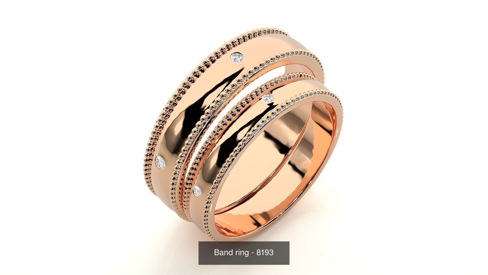 150 Solitaire Couple Bands Ring 3D Model Collection _97