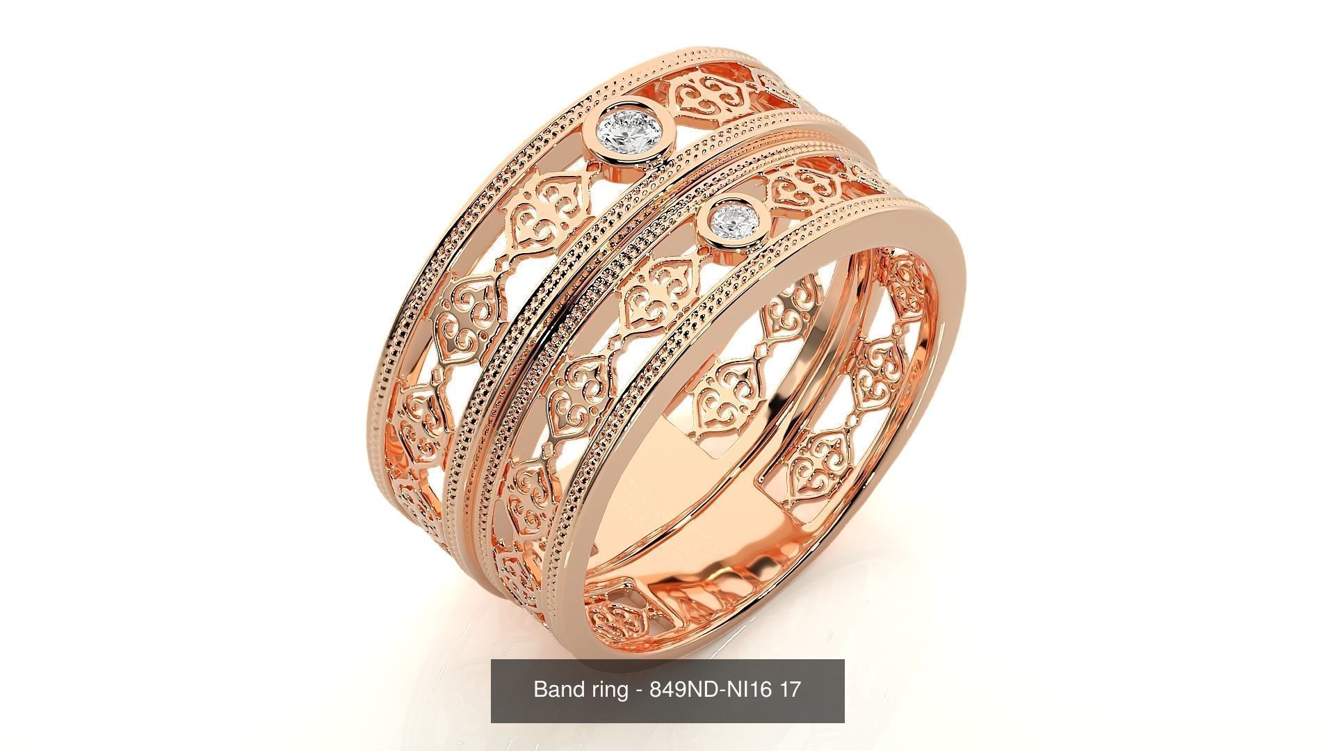 150 Solitaire Couple Bands Ring 3D Model Collection _67