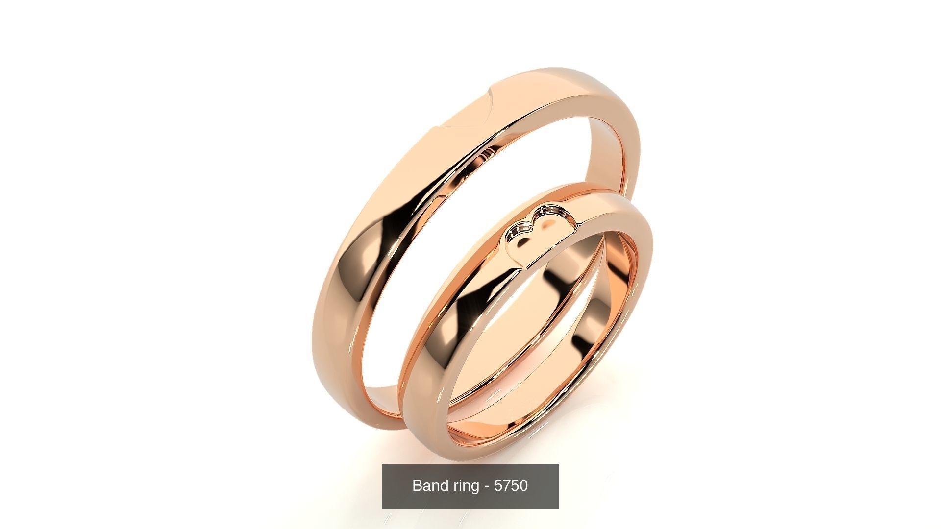 150 Solitaire Couple Bands Ring 3D Model Collection _116