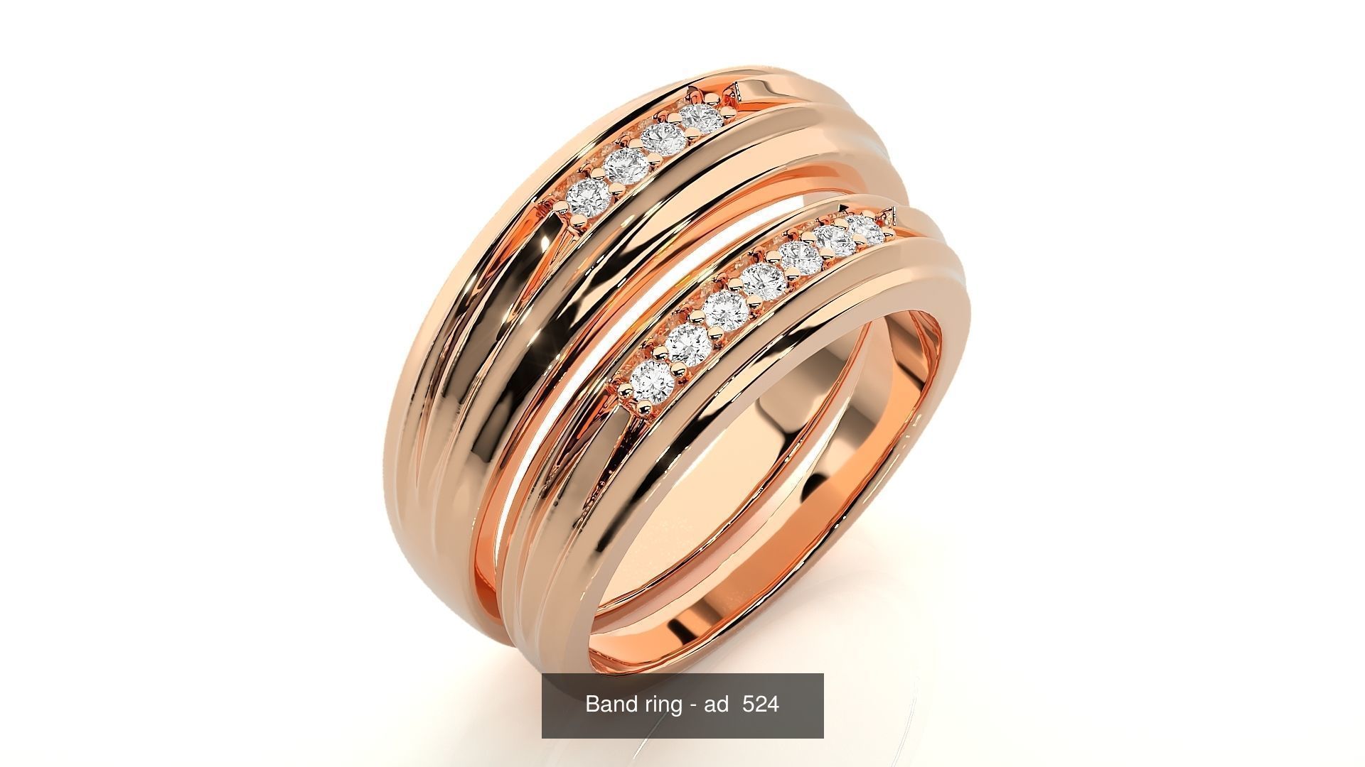 150 Solitaire Couple Bands Ring 3D Model Collection _169