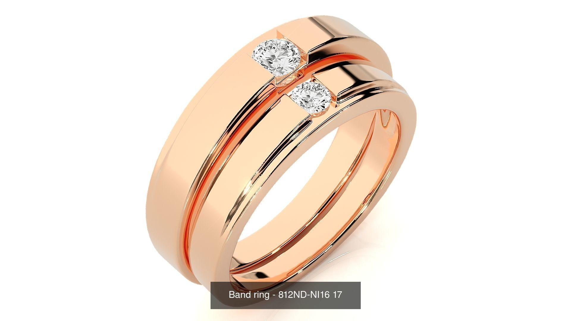 150 Solitaire Couple Bands Ring 3D Model Collection _78