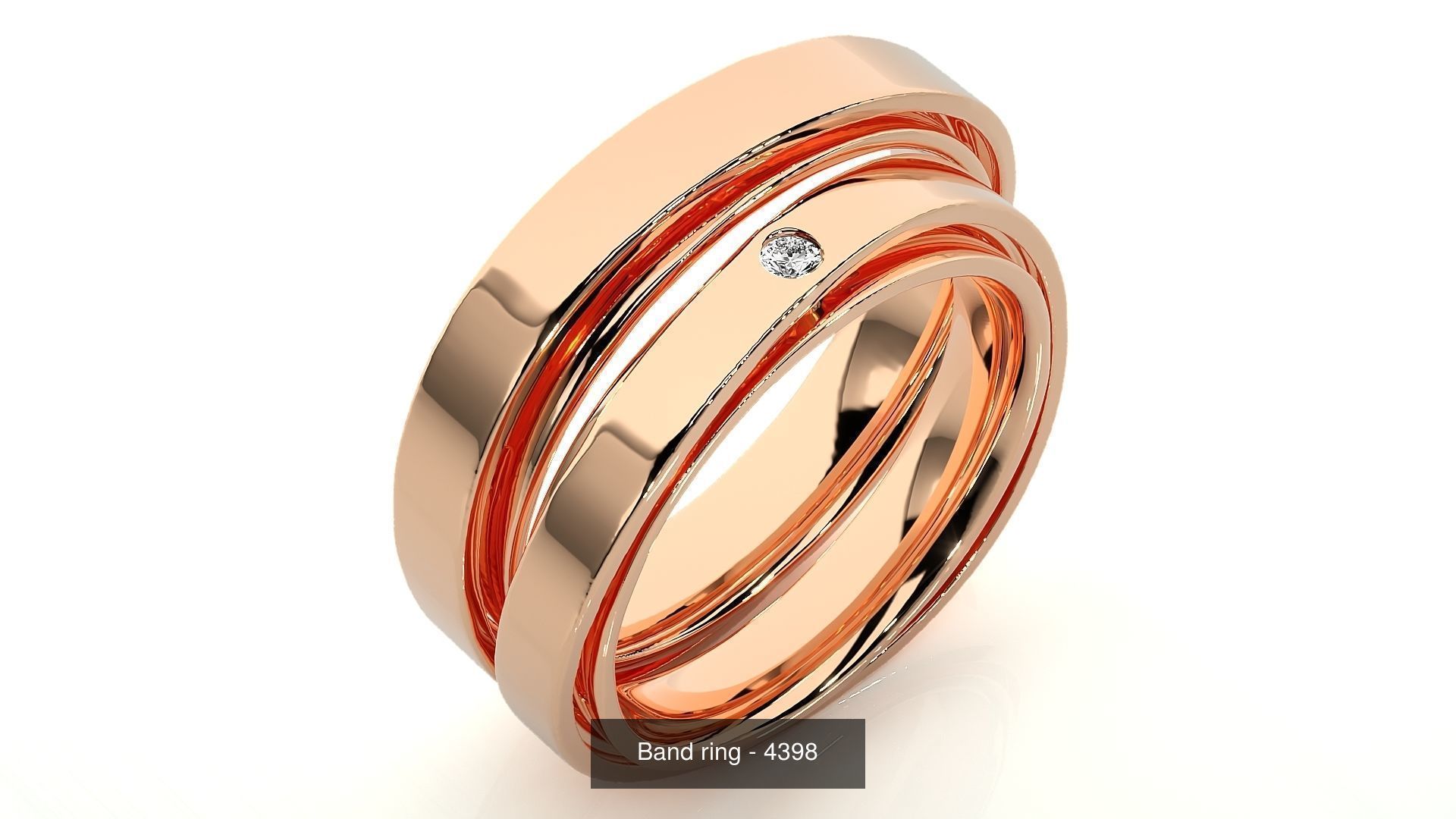 150 Solitaire Couple Bands Ring 3D Model Collection _130