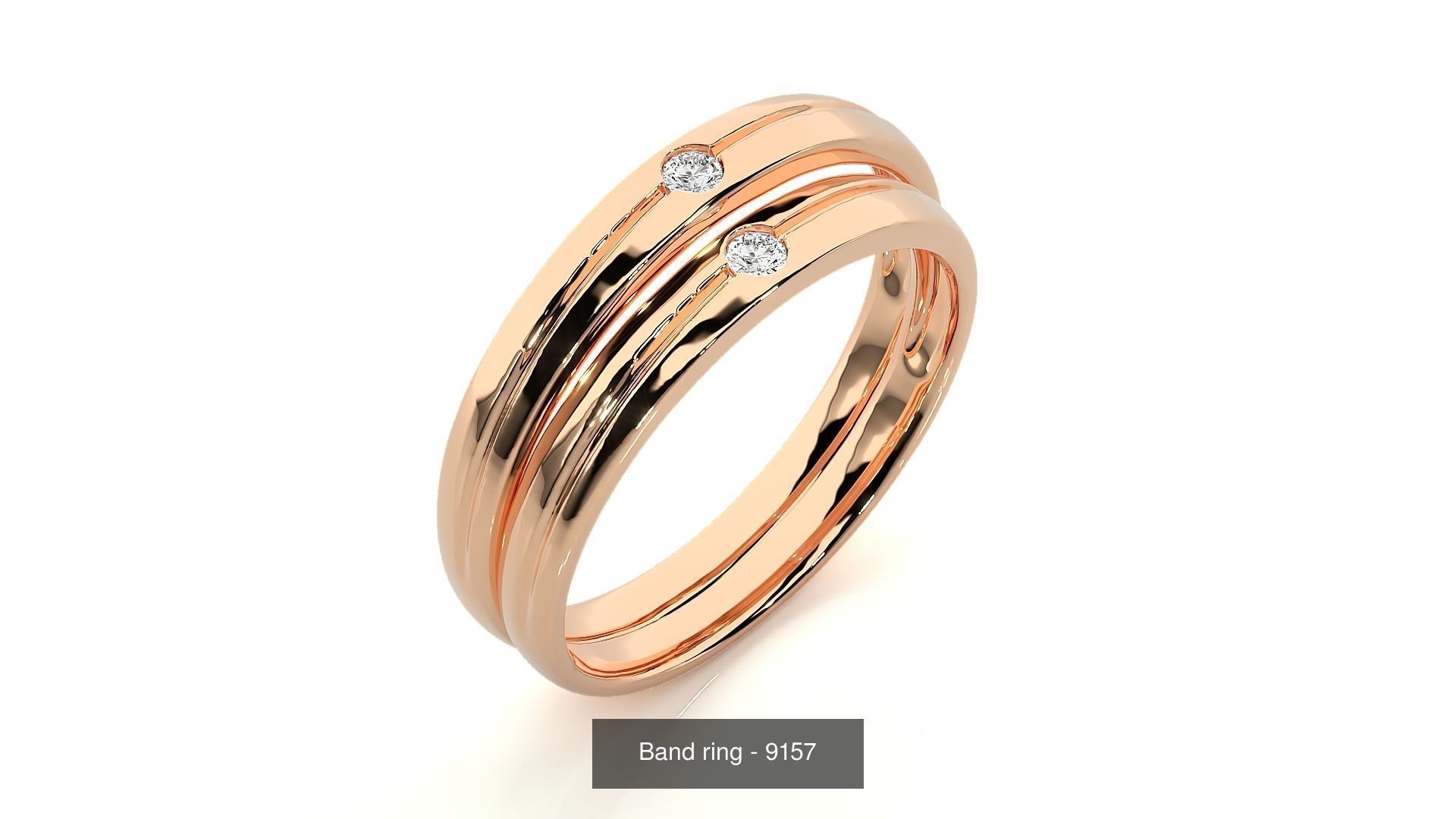 150 Solitaire Couple Bands Ring 3D Model Collection _82