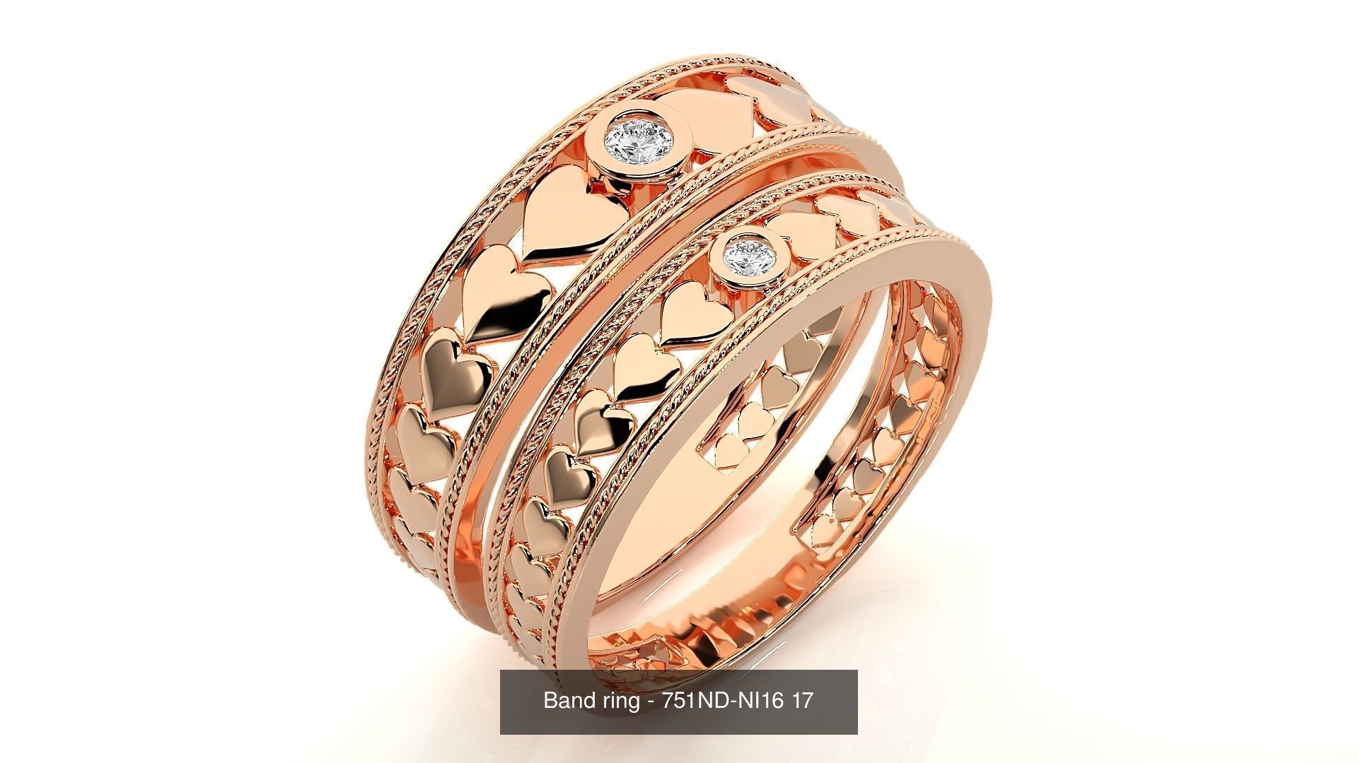 150 Solitaire Couple Bands Ring 3D Model Collection _53