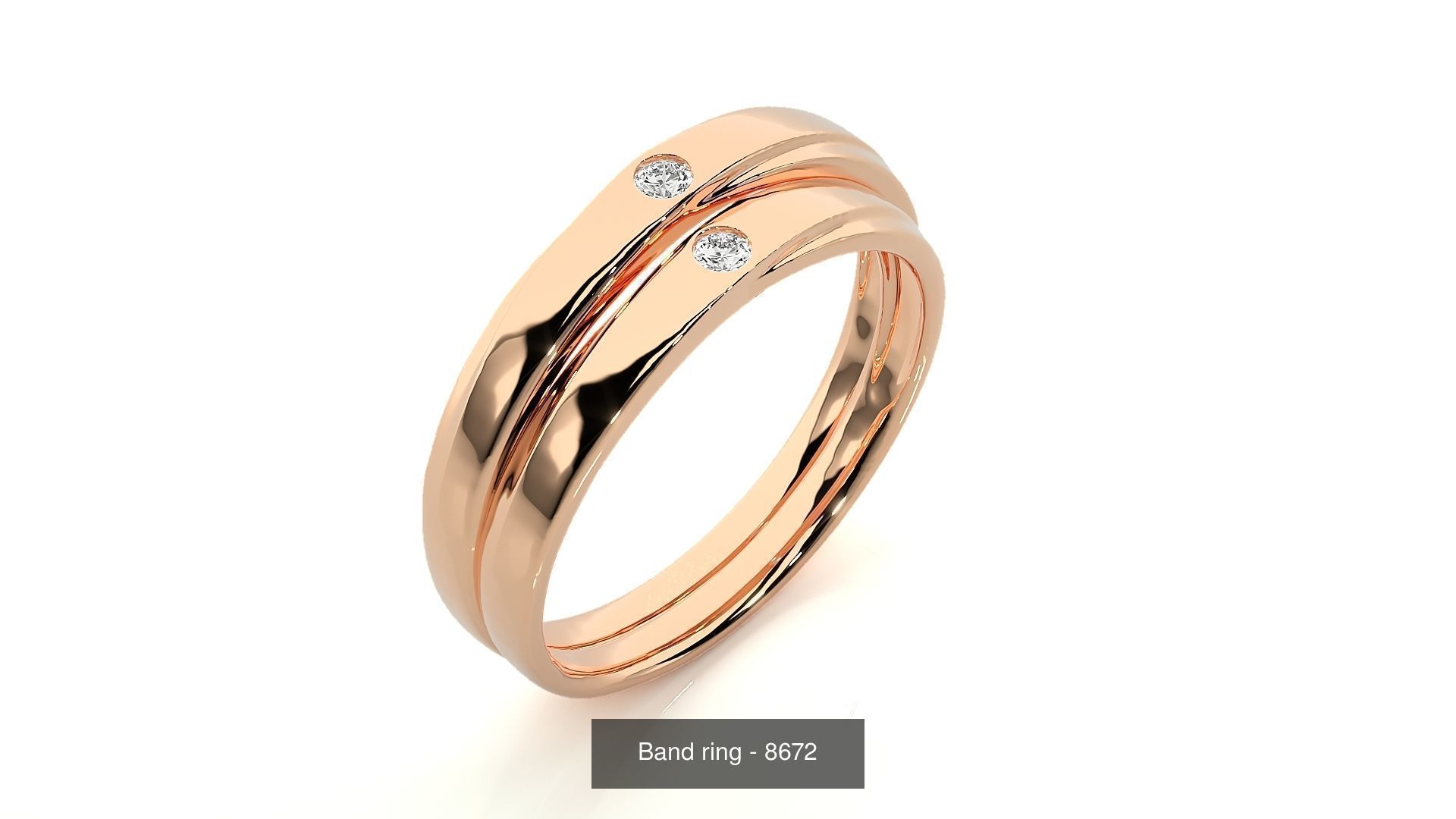 150 Solitaire Couple Bands Ring 3D Model Collection _88