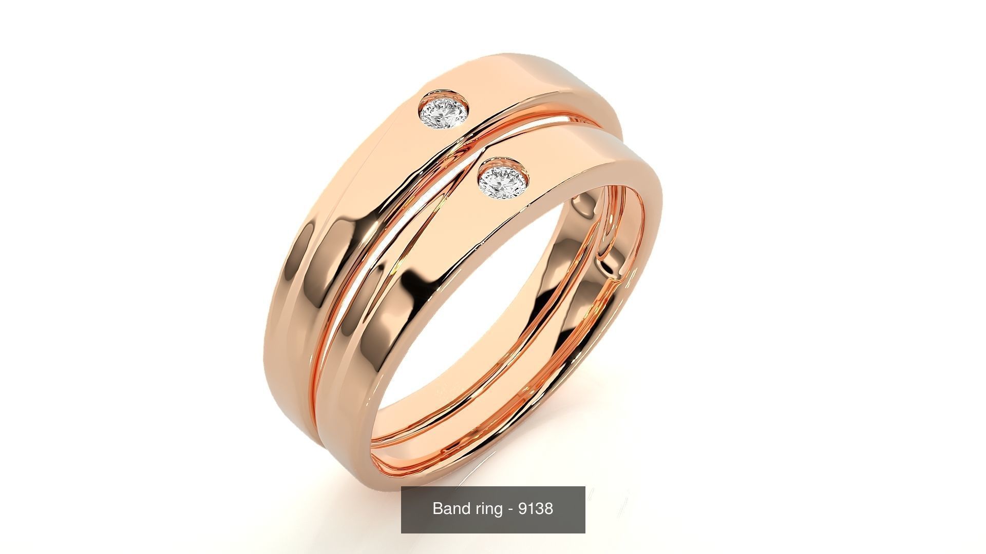 150 Solitaire Couple Bands Ring 3D Model Collection _85