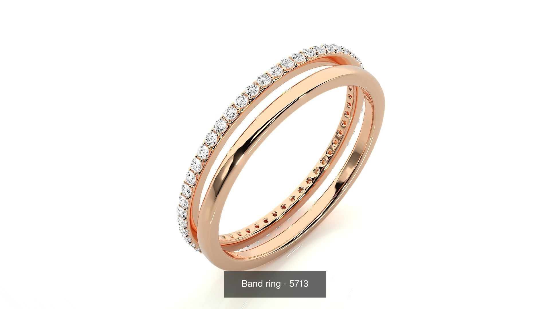 150 Solitaire Couple Bands Ring 3D Model Collection _117