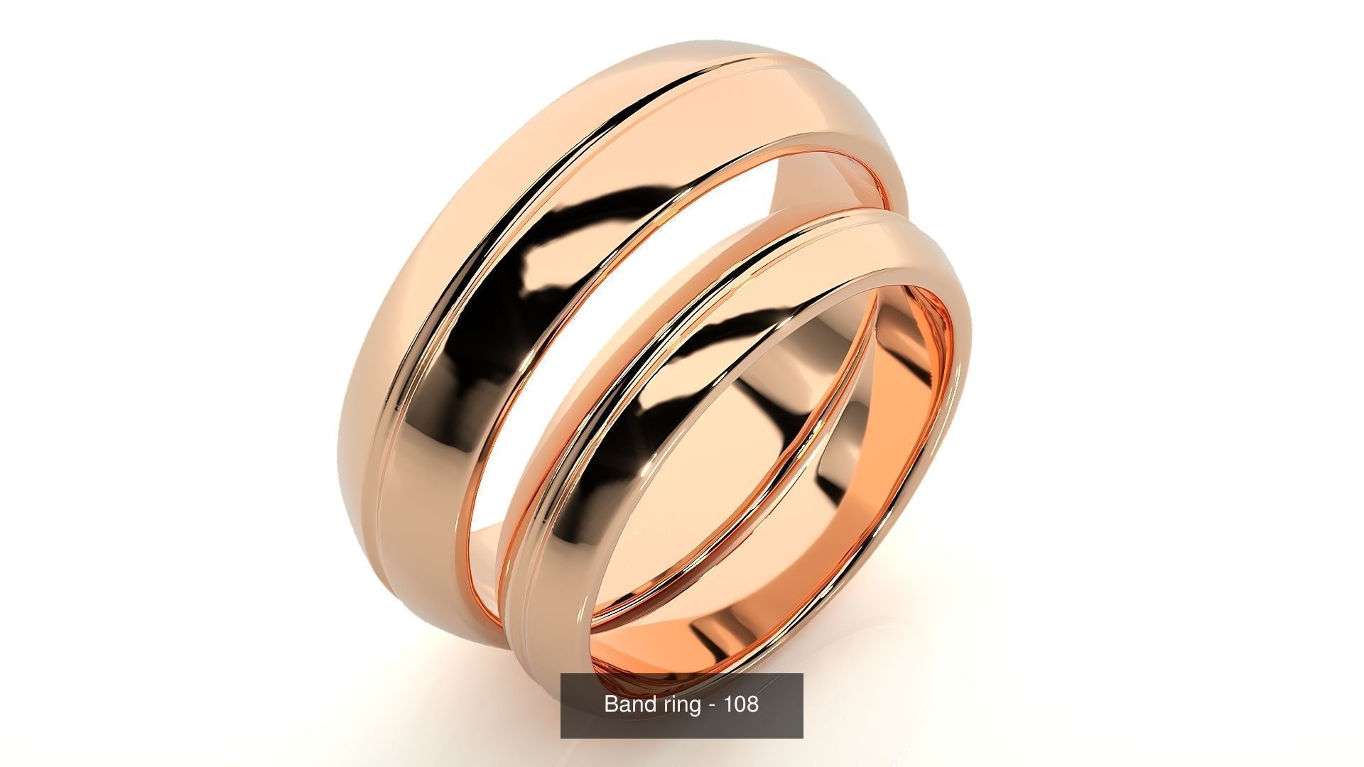 150 Solitaire Couple Bands Ring 3D Model Collection _148