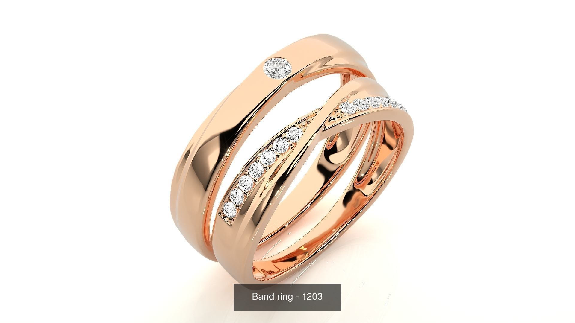150 Solitaire Couple Bands Ring 3D Model Collection _147