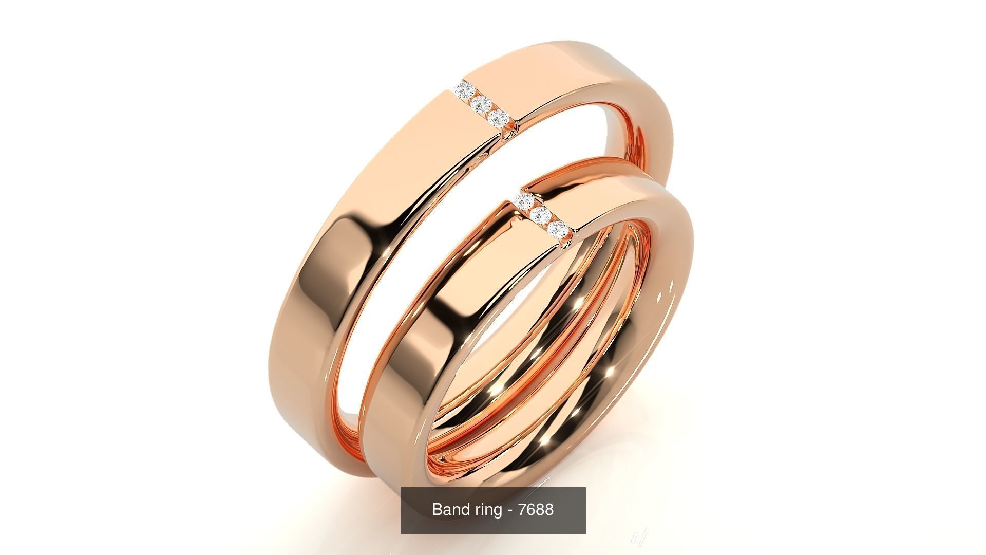 150 Solitaire Couple Bands Ring 3D Model Collection _101