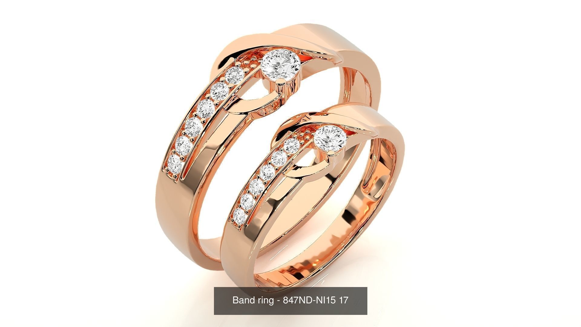 150 Solitaire Couple Bands Ring 3D Model Collection _69