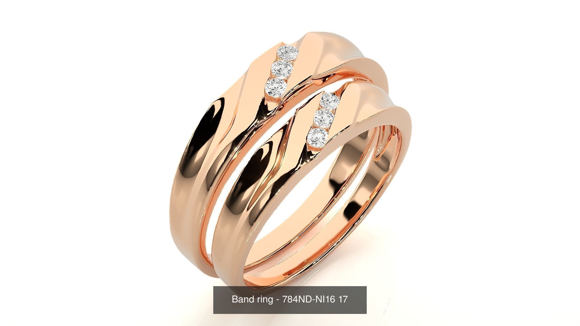 150 Solitaire Couple Bands Ring 3D Model Collection _33