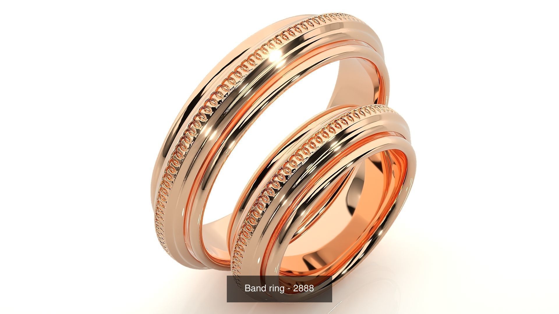 150 Solitaire Couple Bands Ring 3D Model Collection _135