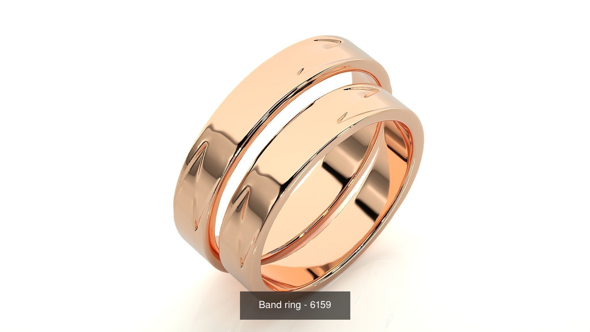 150 Solitaire Couple Bands Ring 3D Model Collection _111