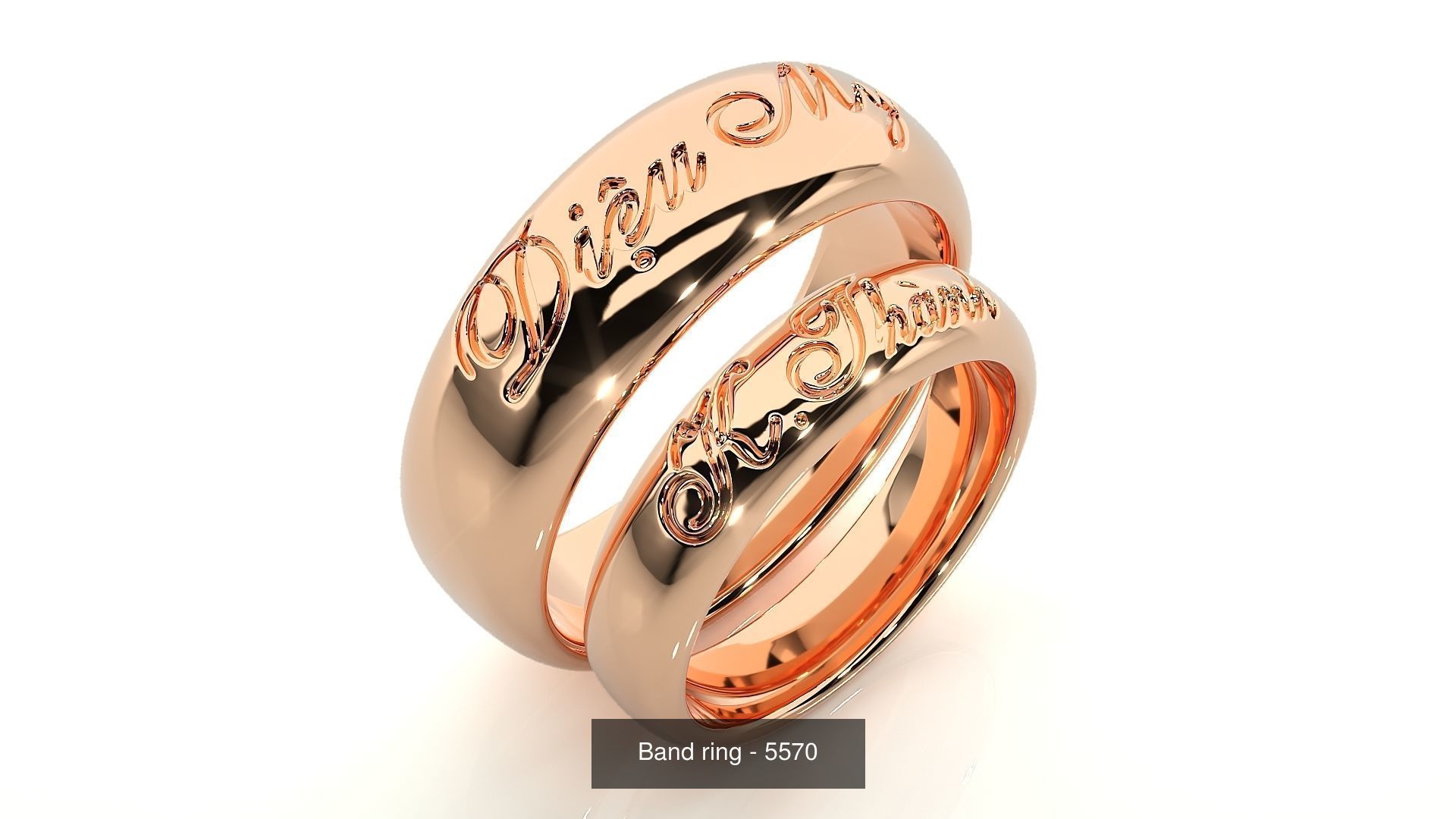 150 Solitaire Couple Bands Ring 3D Model Collection _121