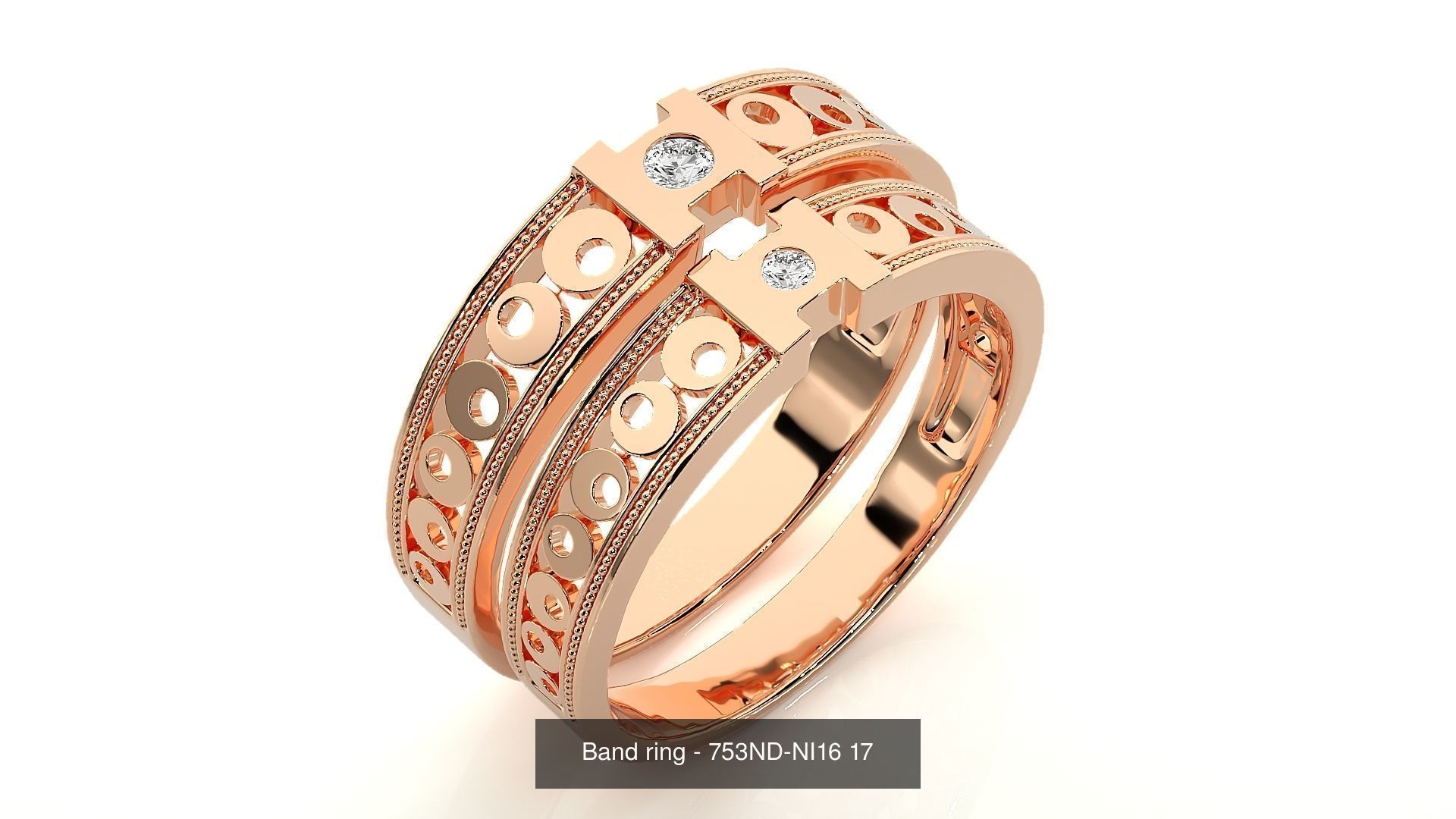 150 Solitaire Couple Bands Ring 3D Model Collection _51