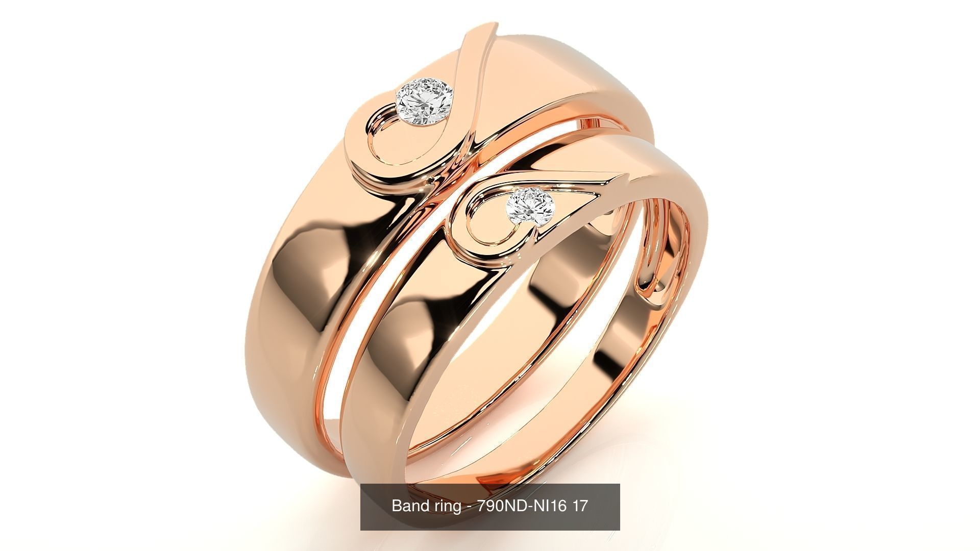 150 Solitaire Couple Bands Ring 3D Model Collection _30